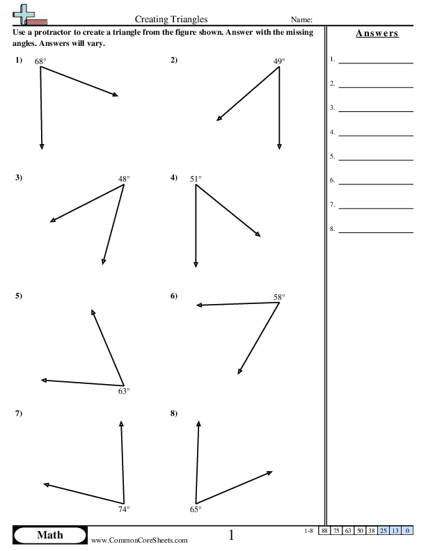 Creating Triangles worksheet
